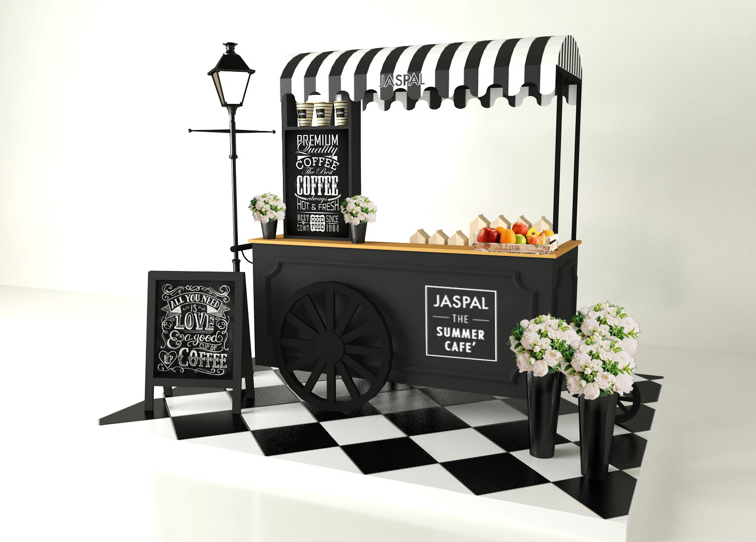 jaspal - coffee - render 02 - coffee cart - option 01
